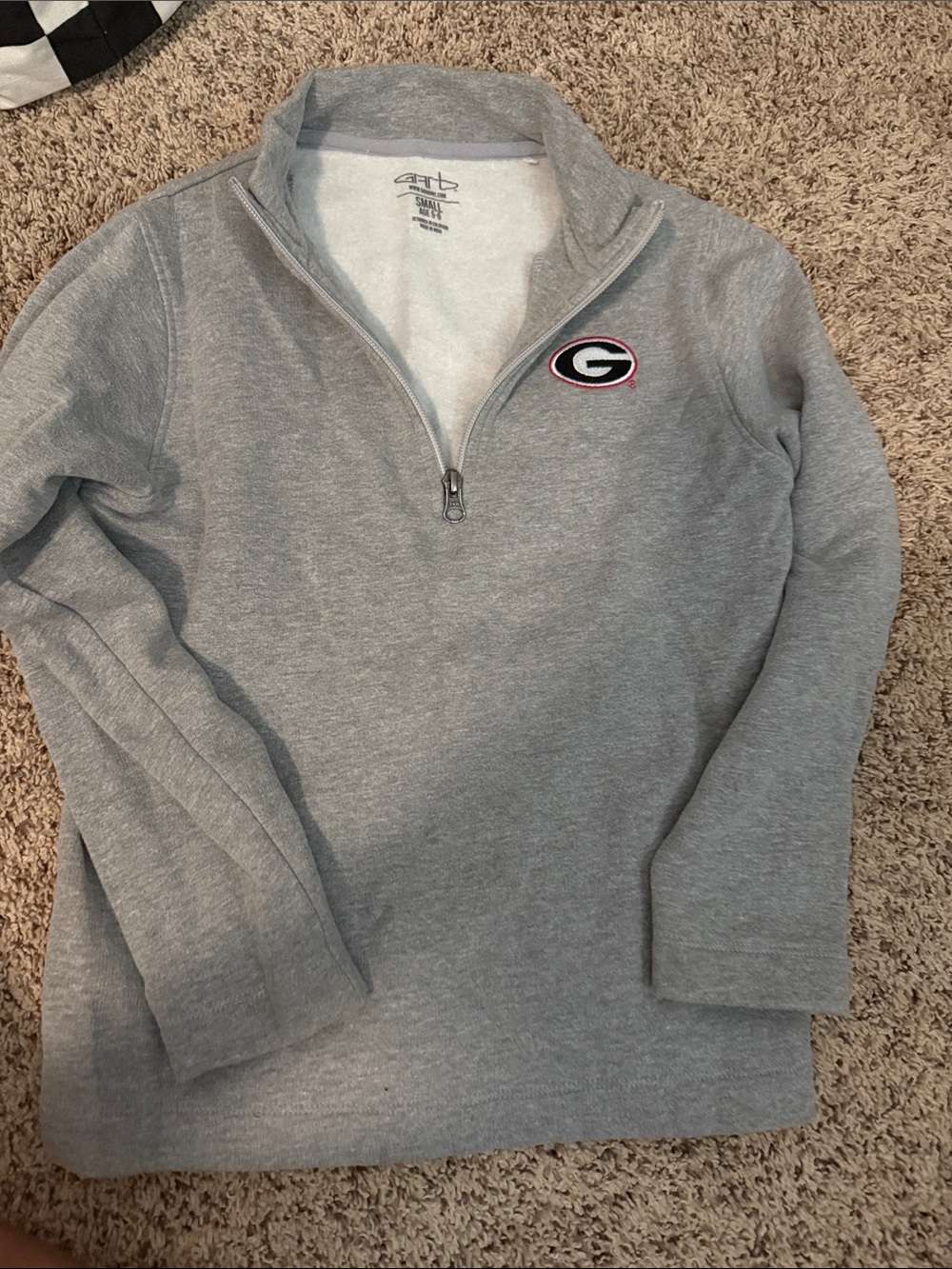 University of Georgia Gray Quarter-Zip Pullover Sweater - Kids